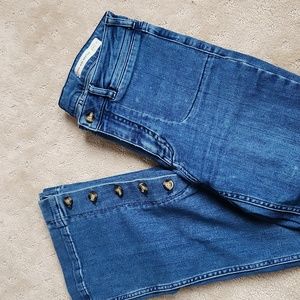 Anthropolgie Pilcro denim jeans, button detail, size 27, high rise bootcut